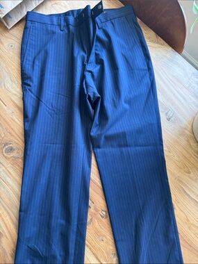 Banana Republic Men's Summer Trouser— Blue Pinstripe